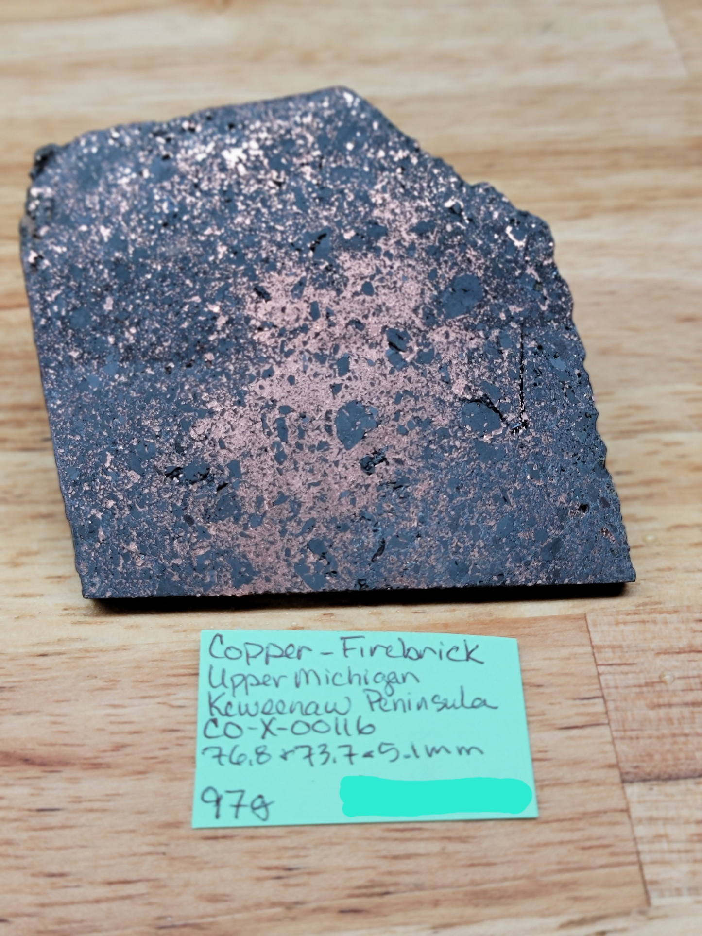Old Copper Smelter Firebrick Copper Ore CO-x-00116