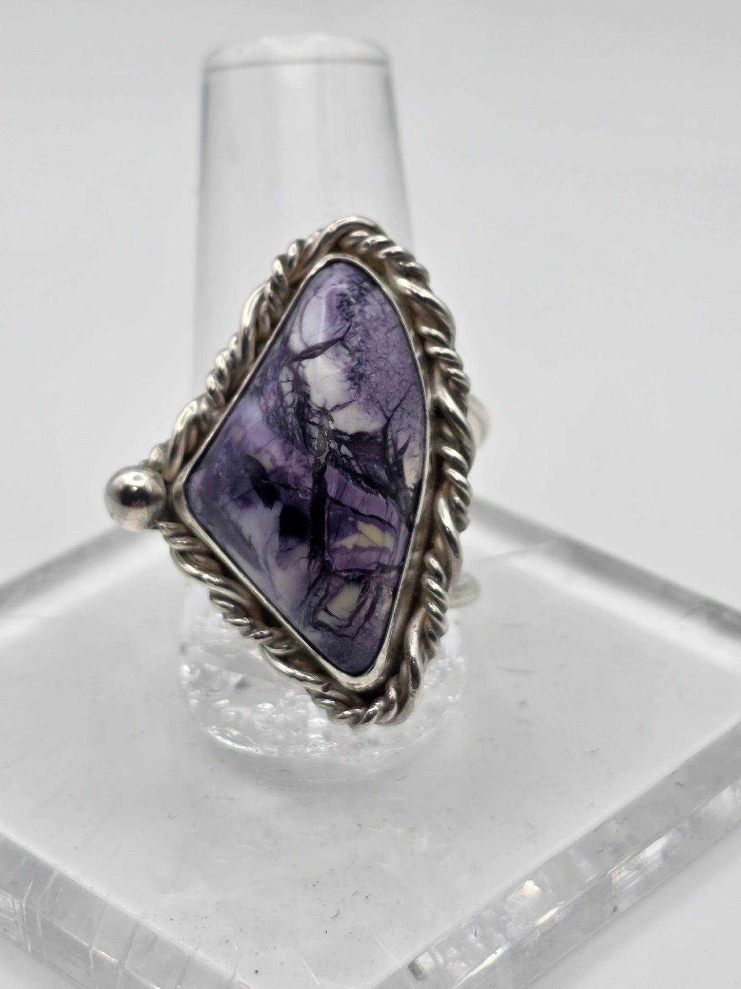 Purple Tiffany Stone Ring · Sterling Silver · Size 8.5 — Hand-Cut Utah Gemstone, One of a Kind
