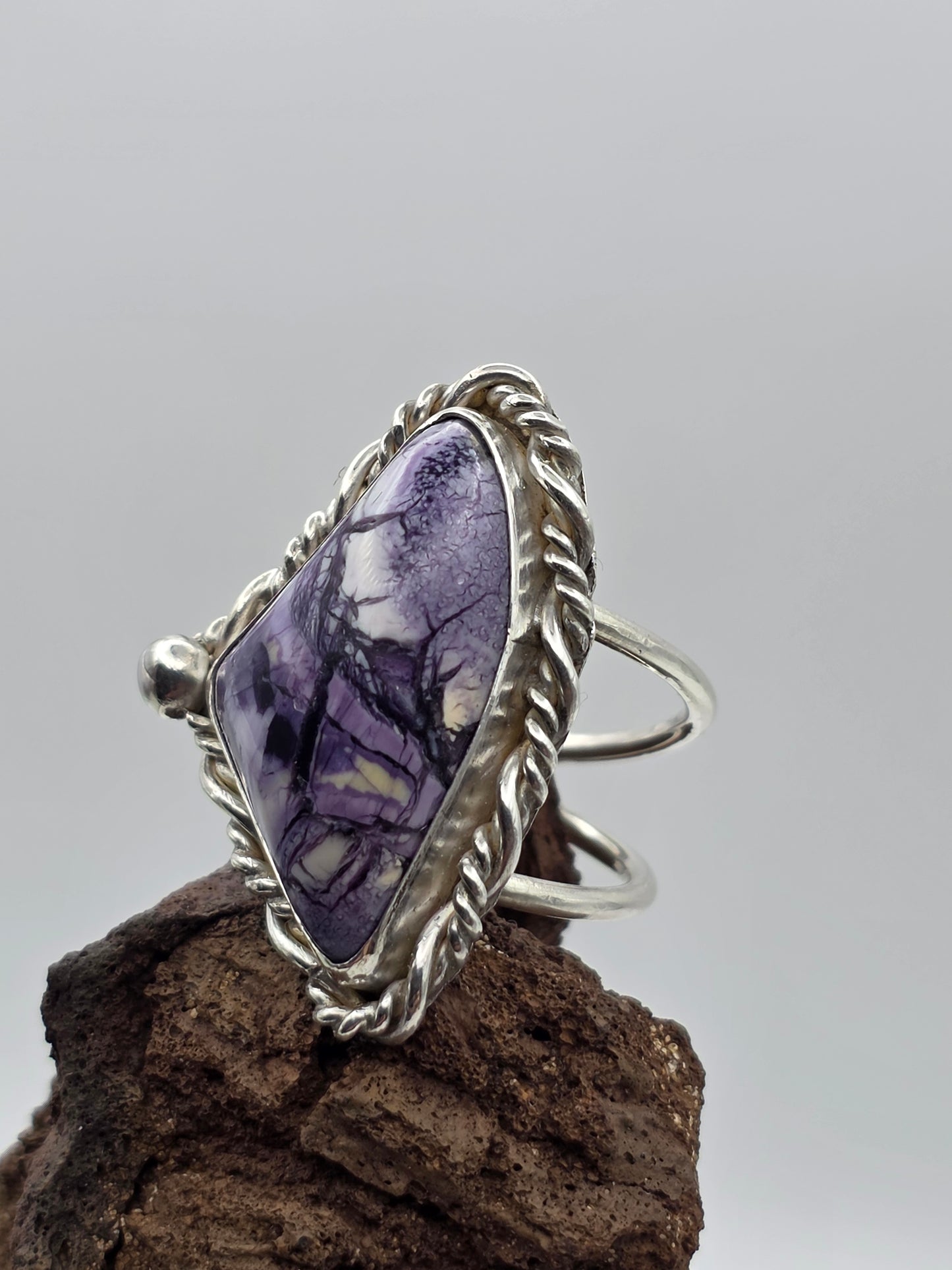 Purple Tiffany Stone Ring · Sterling Silver · Size 8.5 — Hand-Cut Utah Gemstone, One of a Kind