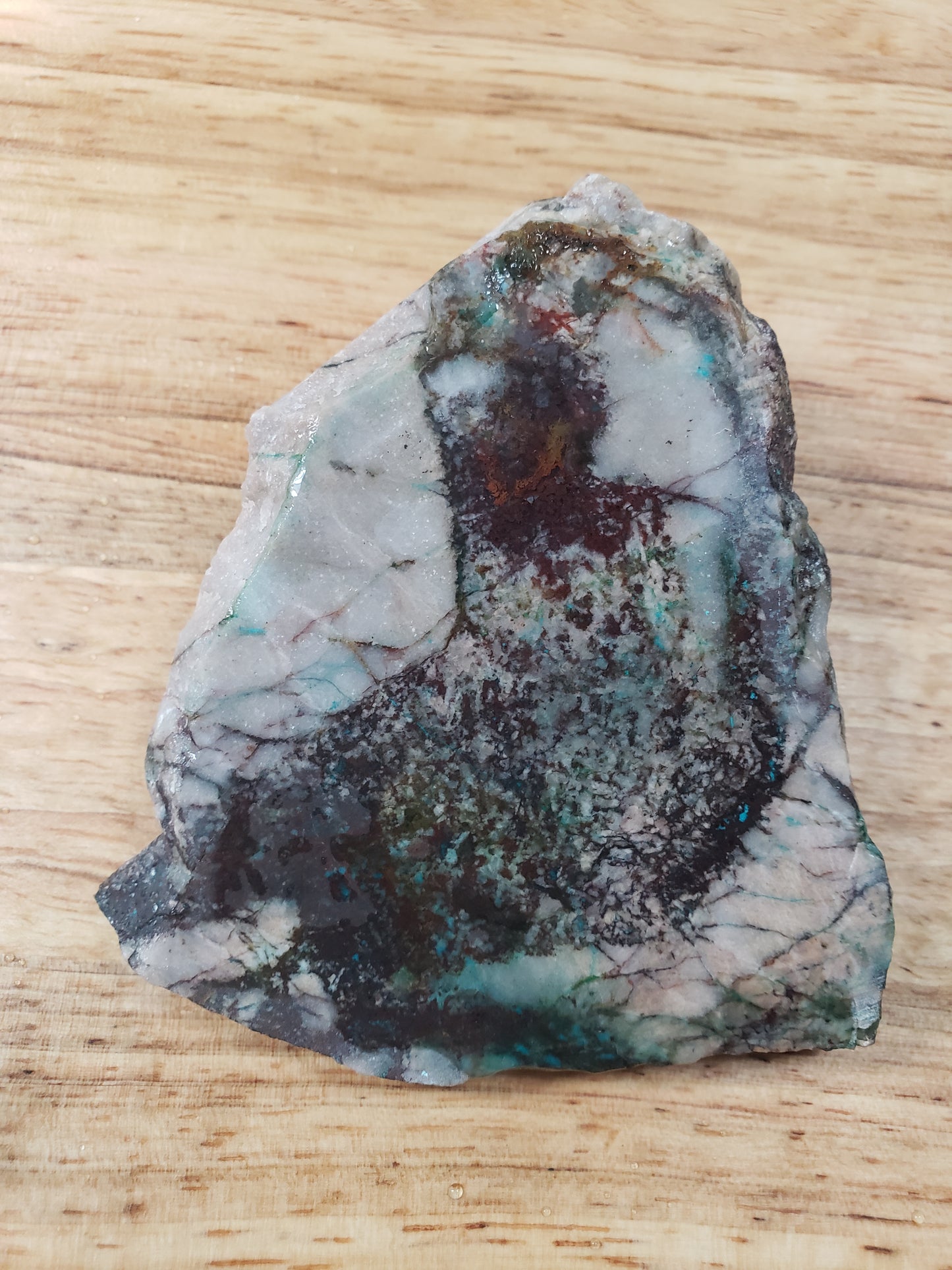 Chrysocolla in Quartz with Iron - OT-x-00080