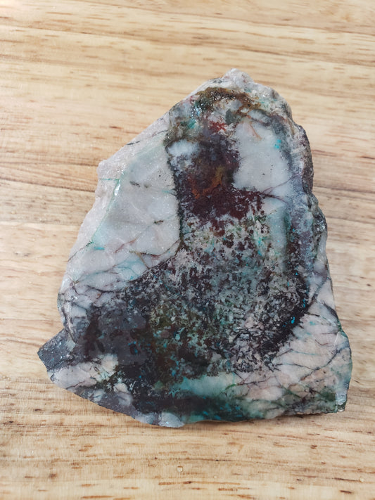 Chrysocolla in Quartz with Iron - OT-x-00080