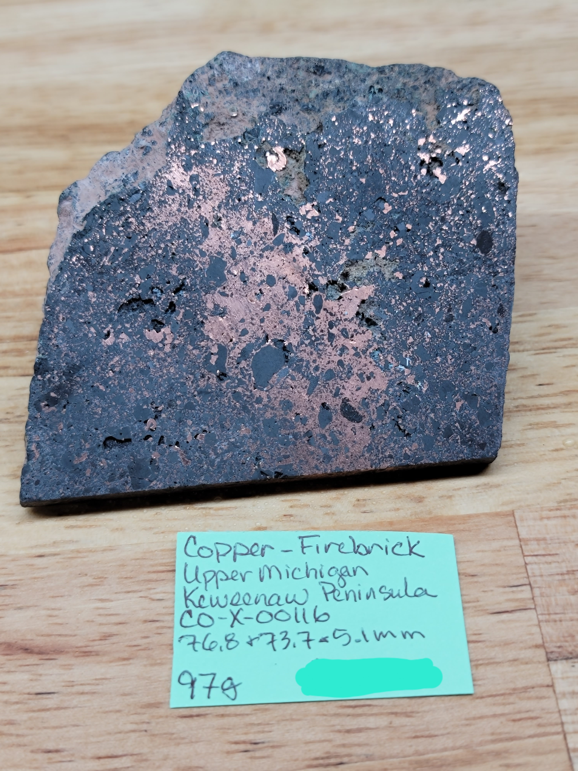 Old Copper Smelter Firebrick Copper Ore CO-x-00116