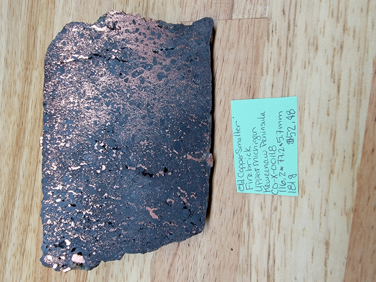 Old Copper Smelter Firebrick Copper Ore CO-x-00118